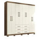 Ver imagem 4 de Guarda-Roupa Casal 8 Portas 6 Gavetas Liverpool com Pés Bege/Jatobá/Areia