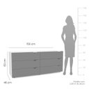 Ver imagem 4 de Cômoda Porto com 6 Gavetas 150x63cm Branco/Cinza 240821