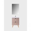 Ver imagem 2 de Gabinete para Banheiro com Cuba e Espelho 60cm Retro Mdf Rosa Milano - On Móveis