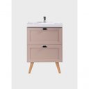 Ver imagem 4 de Gabinete para Banheiro com Cuba e Espelho 60cm Retro Mdf Rosa Milano - On Móveis