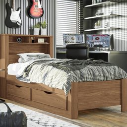 Cama de Solteiro Invicta com 2 Gavetas - 1