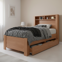 Ver imagem 1 de Cama de Solteiro Invicta com 2 Gavetas Marrom/Jatoba