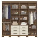 Ver imagem 3 de Guarda-Roupa Casal 8 Portas 6 Gavetas Liverpool com Espelhos e Pés Bege/Jatobá/Areia