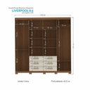Ver imagem 5 de Guarda-Roupa Casal 8 Portas 6 Gavetas Liverpool com Espelhos e Pés Bege/Jatobá/Areia