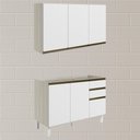 Ver imagem 3 de Armario Aereo Balcao Pia 120 Cm Mdf Kali Bianco