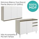 Ver imagem 2 de Armario Aereo Balcao Pia 120 Cm Mdf Kali Bianco