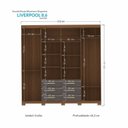 Ver imagem 5 de Guarda-Roupa Casal 8 Portas 6 Gavetas Liverpool com Pés Cinza/Jatobá/Grafite