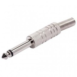 Plug P10 Mono Metal C/ Mola Pct com 10pçs - 1