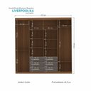 Ver imagem 5 de Guarda-Roupa Casal 8 Portas 6 Gavetas Liverpool com Espelhos Cinza/Jatobá/Grafite