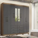 Ver imagem 2 de Guarda-roupa Casal 8 Portas 6 Gavetas Liverpool com Espelhos e Pés
