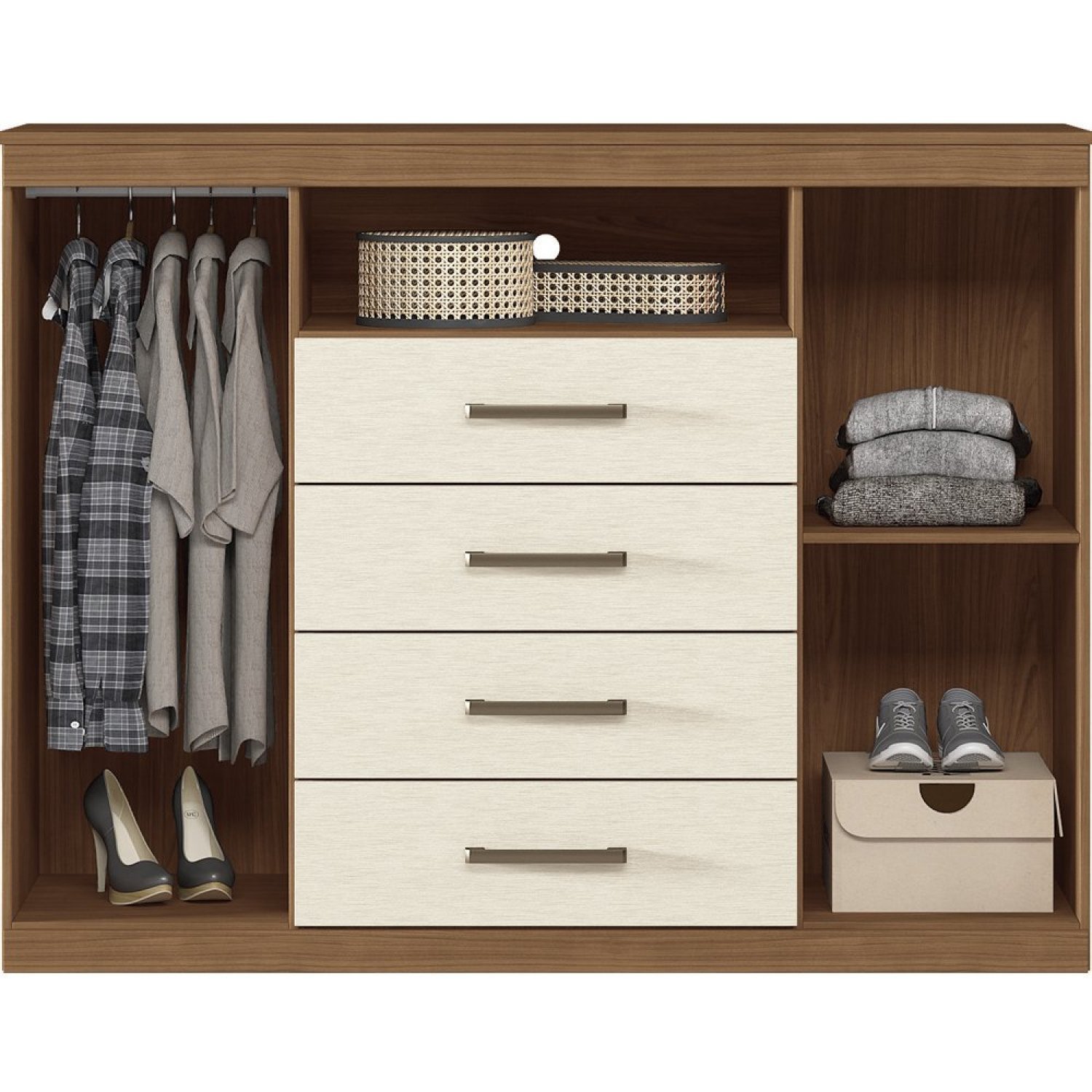 Cômoda para Quarto 2 Portas 4 Gavetas 1 Nicho Master - 5