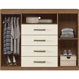 Cômoda para Quarto 2 Portas 4 Gavetas 1 Nicho Master - 5