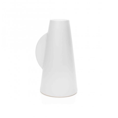 Vaso Decorativo em Cerâmica Branco 24,5x13x13 cm - D’Rossi