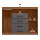 Ver imagem 7 de Cômoda para Quarto 2 Portas 4 Gavetas 1 Nicho Master