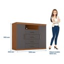 Ver imagem 4 de Cômoda para Quarto 2 Portas 4 Gavetas 1 Nicho Master