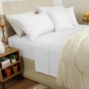 Ver imagem 3 de Jogo de Cama Duplo Casal 4 Peças Percal 180 Fios Branco Sonhare Prata
