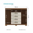 Ver imagem 4 de Cômoda para Quarto 2 Portas 4 Gavetas 1 Nicho Master com Pés Bege/Jatobá/Areia