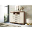 Ver imagem 1 de Cômoda para Quarto 2 Portas 4 Gavetas 1 Nicho Master com Pés Bege/Jatobá/Areia