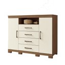 Ver imagem 3 de Cômoda para Quarto 2 Portas 4 Gavetas 1 Nicho Master com Pés Bege/Jatobá/Areia
