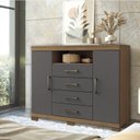 Ver imagem 2 de Cômoda para Quarto 2 Portas 4 Gavetas 1 Nicho Master com Pés