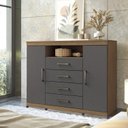 Ver imagem 2 de Cômoda para Quarto 2 Portas 4 Gavetas 1 Nicho Master com Rodízios