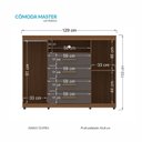 Ver imagem 4 de Cômoda para Quarto 2 Portas 4 Gavetas 1 Nicho Master com Rodízios