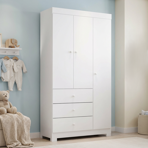 Guarda-Roupa Infantil 100% MDF  3 Portas e 3 Gavetas Duda
