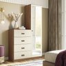 Cômoda 4 Gavetas 1 Porta Estilo com Espelho - 1