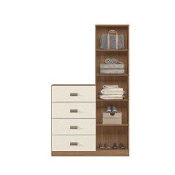 Cômoda 4 Gavetas 1 Porta Estilo com Espelho - 4