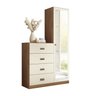 Cômoda 4 Gavetas 1 Porta Estilo com Espelho - 2