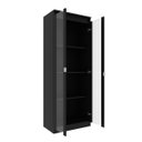 Ver imagem 3 de Cristaleira com 60cm 2 Portas de Vidro e 3 Prateleiras Preto CR6004