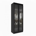 Ver imagem 5 de Cristaleira com 60cm 2 Portas de Vidro e 3 Prateleiras Preto CR6004