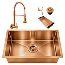 Ver imagem 1 de Kit Cuba Gourmet Cozinha 50x40 Inox 304 Rose com Torneira Parede Retrátil Brinovar