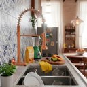 Ver imagem 6 de Kit Cuba Gourmet Cozinha 50x40 Inox 304 Rose com Torneira Parede Retrátil Brinovar
