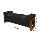 Ver imagem 4 de Recamier Baú Pés em Madeira Cama Casal 1,30m Retro Premium Estofado Estilo Decorativo Cor Preto