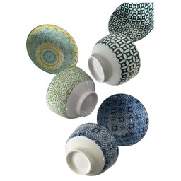 6 Bowls Cumbucas Tigelas Estampados Grandes 500ml Mek Kit 6 Tigelas Cumbucas Bowls 600ml Caldos Sopa - 10