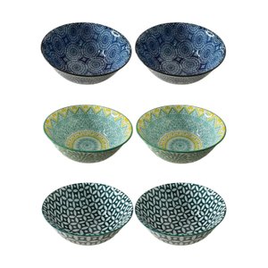 6 Bowls Cumbucas Tigelas Estampados Grandes 500ml Mek Kit 6 Tigelas Cumbucas Bowls 600ml Caldos Sopa