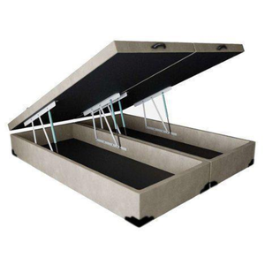 Super Cama Baú King Bipartido 198 X 203 - Suede Bege