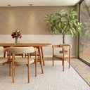 Ver imagem 3 de Cadeira para Sala de Jantar Cavalet Marrom/Champagne/Bege 44B