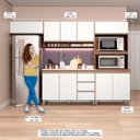 Ver imagem 2 de Cozinha Compacta para Kitnet com Torre Quente 280x202 Cm 5 Peças Mdp Branco Menu