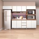 Ver imagem 1 de Cozinha Compacta para Kitnet com Torre Quente 280x202 Cm 5 Peças Mdp Branco Menu