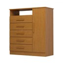 Ver imagem 2 de Cômoda Madri 1 Porta 5 Gavetas 100% Mdf Cinamomo - Acp Móveis