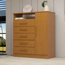 Ver imagem 1 de Cômoda Madri 1 Porta 5 Gavetas 100% Mdf Cinamomo - Acp Móveis