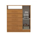 Ver imagem 3 de Cômoda Madri 1 Porta 5 Gavetas 100% Mdf Cinamomo - Acp Móveis