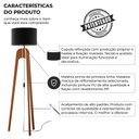 Ver imagem 3 de Luminária Abajur de Chão Paris Madeira Cupula Preta