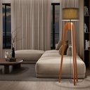 Ver imagem 1 de Luminária Abajur de Chão Paris Madeira Cupula Preta