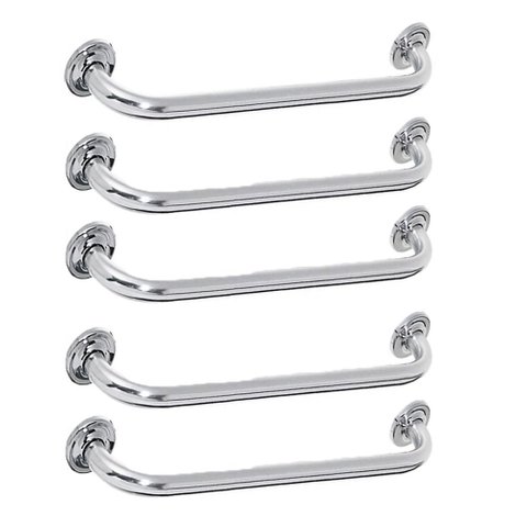 Alça Barra De Apoio 60CM Inox Kit 5 Uni Banheiro Idoso Cadeirante Acessivel Criança Gestante ABMIDIA