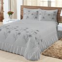 Ver imagem 1 de Kit Cobre Leito Casal Super King Lírio 03 Peças - Cinza