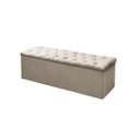 Ver imagem 3 de Kit Cabeceira e Calçadeira Baú Mirage King 195cm Renascer Decor:Bege