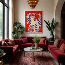 Ver imagem 5 de Quadro Canvas Gato Estilizado Red 60X40cm Mold Preta